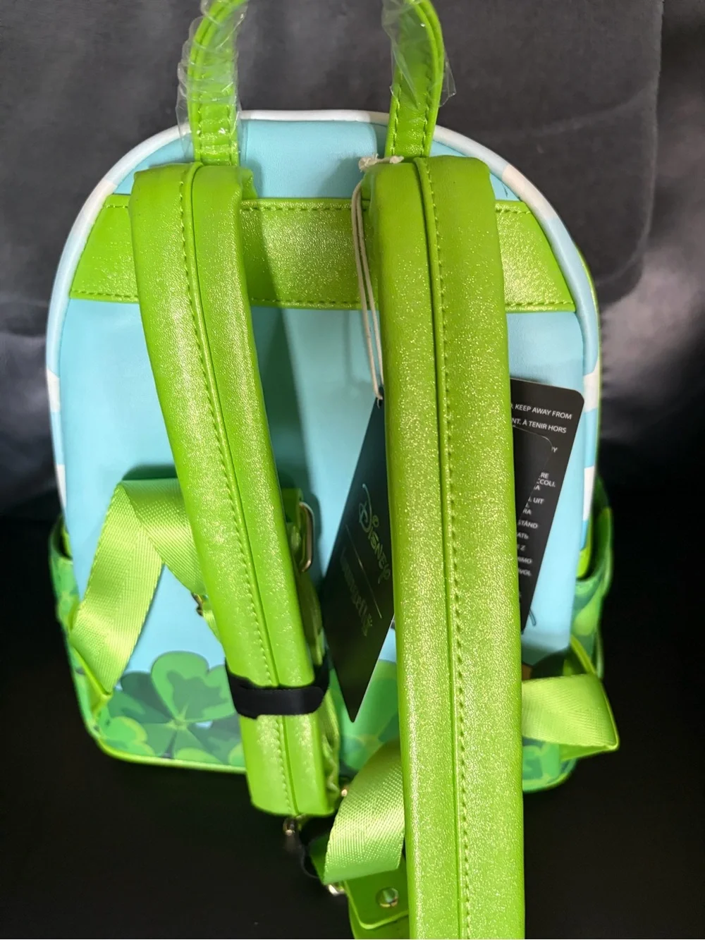 Loungefly Tinker Bell Green and Blue Shamrock Mini Backpack